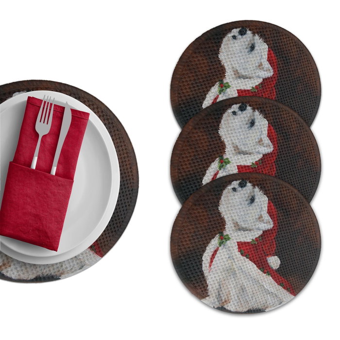Hermia 3471Supla Mantel de Comedor Elegante y Duradero, Mezcla de Poliéster y Algodón, Diámetro 37 cm, Pack de 4 Unidades